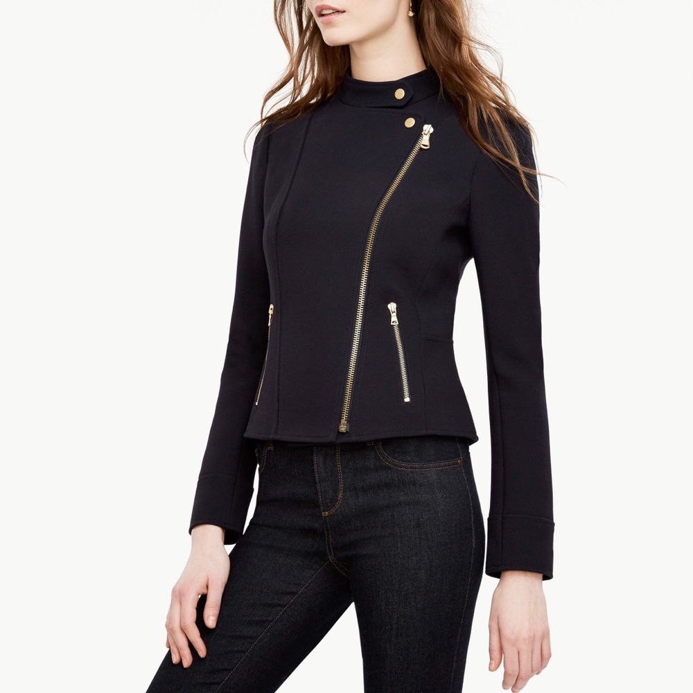 Ann Taylor Flounce Moto Jacket